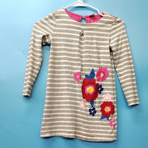 Gymboree Gray Striped Long Sleeve with Floral Accents - Picture 1 of 10